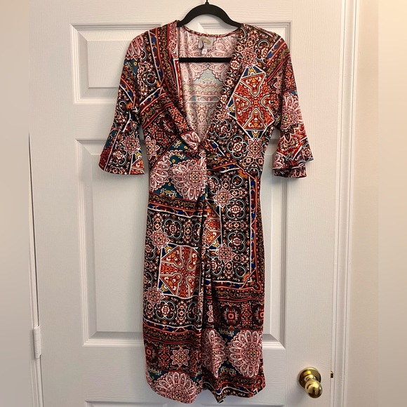 fig and flower Dresses & Skirts - Anthropologie Fig & Flower Colorful Midi Dress, Women’s Size Medium